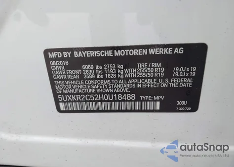 2017 BMW X5 Sdrive35I from USA, damaged, VIN 5UXKR2C52H0U18488